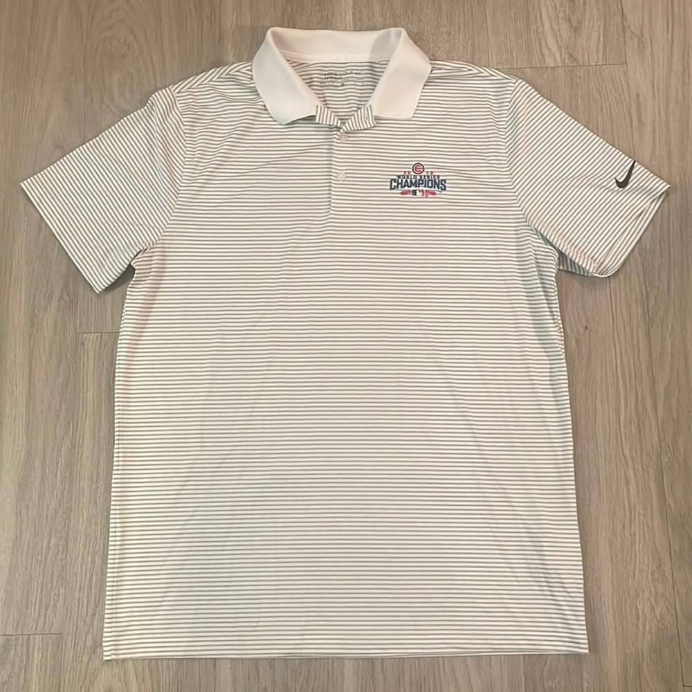 Chicago Cubs World Series Polo Shirt Nike Dri Fit Large